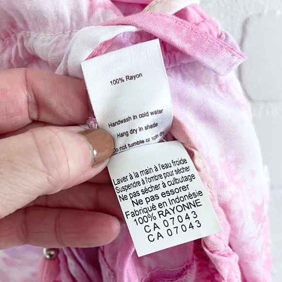 Anthropologie x Tiare Hawaii High low maxi dress Tie dye Ruffled Beachy Pink OS - Picture 5 of 12